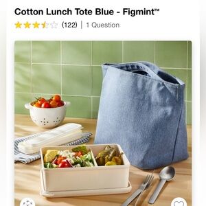 3pk Figmint Cotton Insulated Lunch Tote-Blue